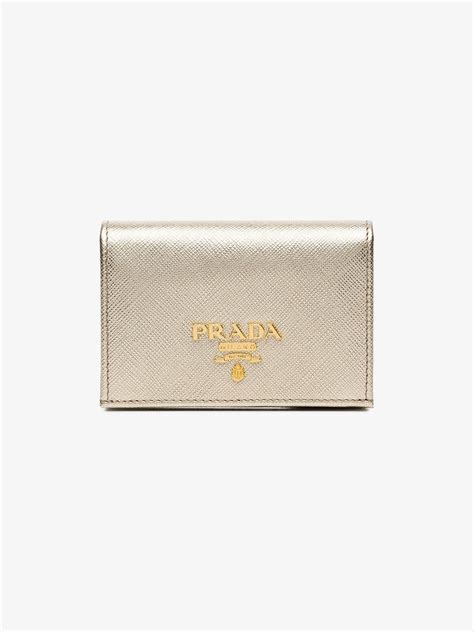 prada gold wallet|Prada small wallet price.